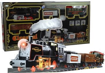 slomart LEAN TOYS Električna vlečna garnitura 650 cm - vlaki, vagoni, lučke