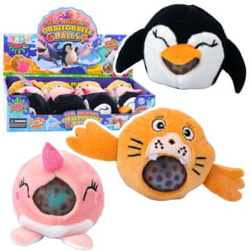 slomart LEAN TOYS Plišasta igrača pingvin/morž z vodnimi kroglicami