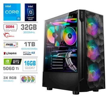 PCX Računalnik Exton i5 14400KF/32GB/1TB/RTX5060Ti/RGB