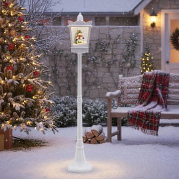 Northix Božična ulična svetilka 185 cm, toplo bela LED, sneženje