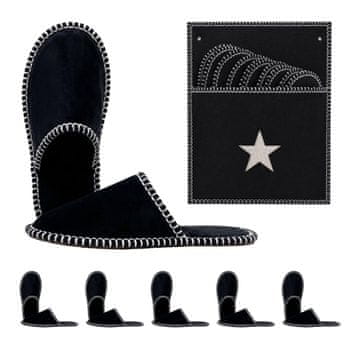 Northix Komplet copat iz filca za goste, 6 parov, črne barve, unisex velikosti