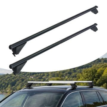 Northix Aluminijaste strešne palice za zaprte nosilce, črne, 135 cm