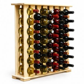 Northix Stojalo za vino iz borovega lesa, 46 steklenic, naravna obdelava