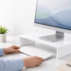 360 Akrilni podstavek za monitor, bel, 35x20x10 cm