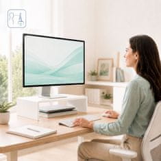 360 Akrilni podstavek za monitor, bel, 35x20x10 cm