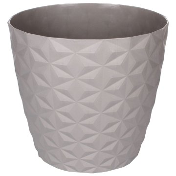 Plastkon Okrasni lonec Crystal Mat sive barve s premerom 30 cm