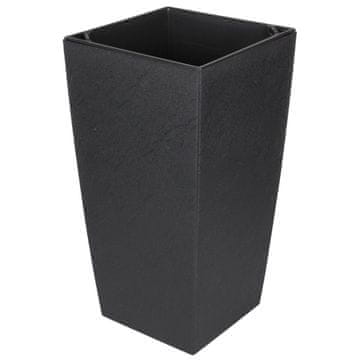 Plastkon Eliot Stone dekorativni cvetlični lonec 25 x 46 cm antracit paket 1 kos