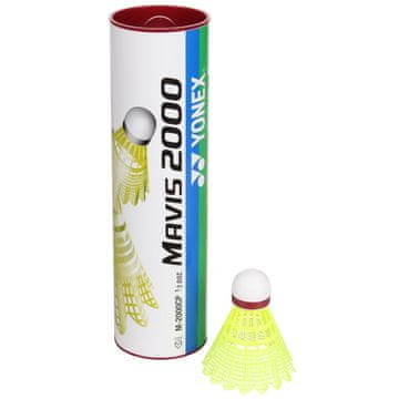 Yonex Mavis 2000 žogice za badminton rdeča embalaža cev 6 kosov