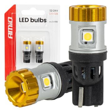slomart AMiO LED žarnica W5W T10 Canbus 5xSMD (4x3030 + 1x3020) bela 12V/24V