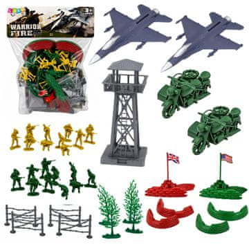 slomart LEAN TOYS Vojni set 72 kosa - vojaki, vozila, dodatki