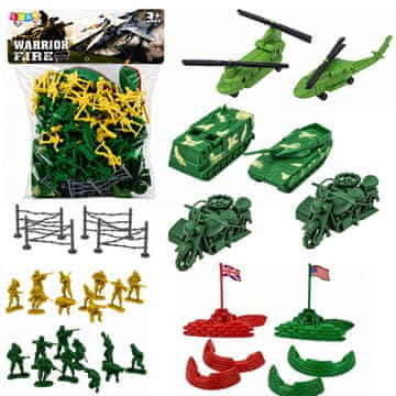 slomart LEAN TOYS Vojni set 121 kosa - vojaki, vozila, dodatki