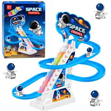 slomart LEAN TOYS Vesoljski tobogan s lučmi in zvoki - moder