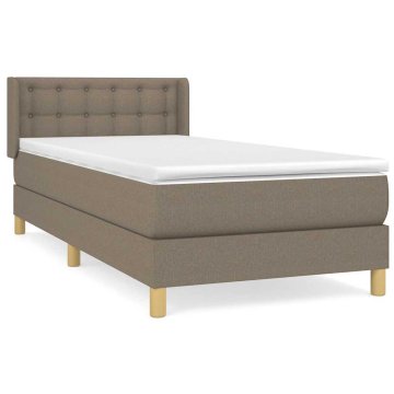 Vidaxl Box spring postelja z vzmetnico taupe 90x190 cm blago