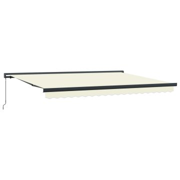 Vidaxl Vlečna tenda Krem in siva 400 × 300 cm Platno in aluminij