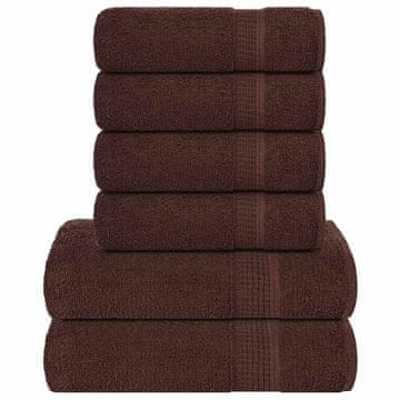 Vidaxl 6-delni komplet brisač FROGN rjave barve 360 g/m²
