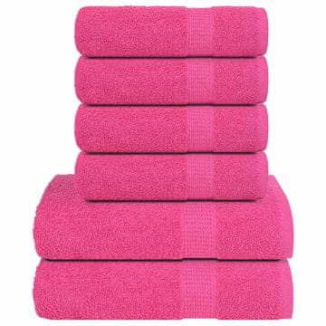 Vidaxl 6-delni komplet brisač FROGN roza 360 g/m²