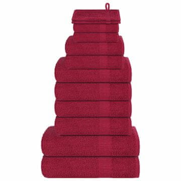 Vidaxl 12-delni komplet brisač FROGN bordo 360 g/m²