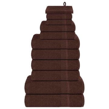 Vidaxl 12-delni komplet brisač FROGN rjave barve 360 g/m²