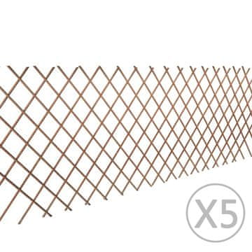 Vidaxl Mrežasta ograja iz vrbe 5 kosov 180x90 cm