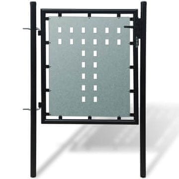 Vidaxl Črna enokrilna ograja 100x100 cm