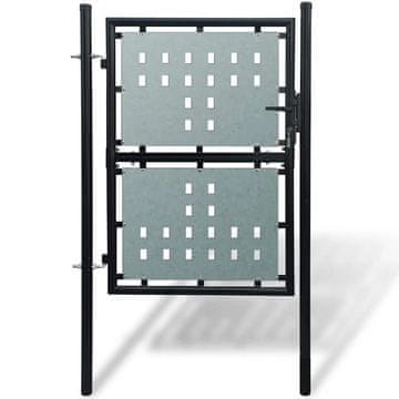 Vidaxl Črna enokrilna ograja 100x200 cm