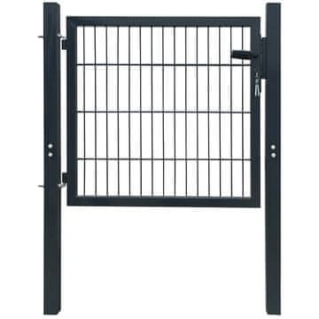 Vidaxl Ograjna vrata iz jekla antracit 100x100 cm