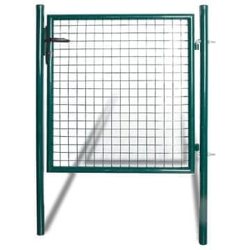 Vidaxl Enojna vrata za ograjo 100x100 cm prašno barvano jeklo