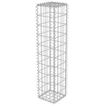 Vidaxl Gabionska stena s pokrovi iz pocinkanega jekla 20x20x100 cm