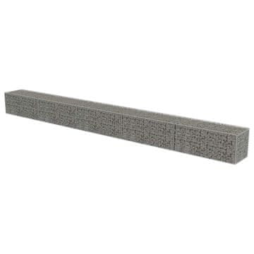 Vidaxl Gabionska stena s pokrovi iz pocinkanega jekla 600x50x50 cm