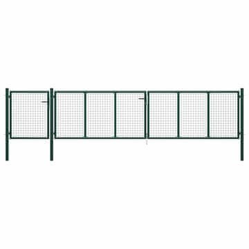 Vidaxl Vrtna vrata iz jekla 500x100 cm zelena