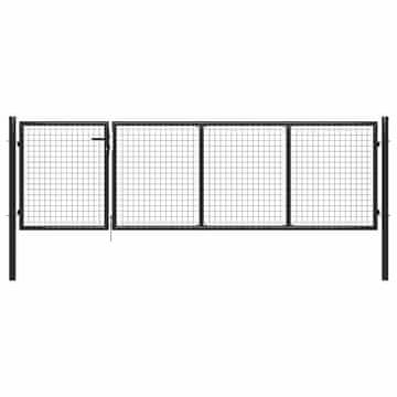 Vidaxl Vrtna vrata iz jekla 350x100 cm antracitna