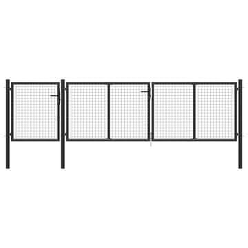 Vidaxl Vrtna vrata iz jekla 400 x 75 cm antracitna