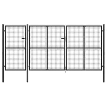 Vidaxl Vrtna vrata iz jekla 400x150 cm antracitna
