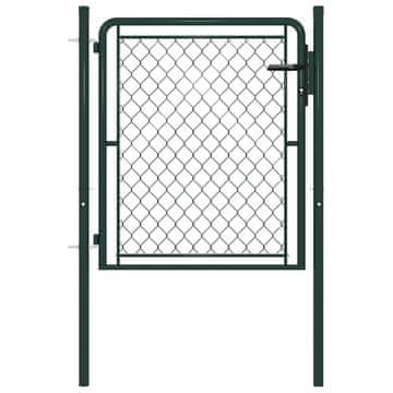 Vidaxl Vrtna vrata iz jekla 100 x 75 cm zelena