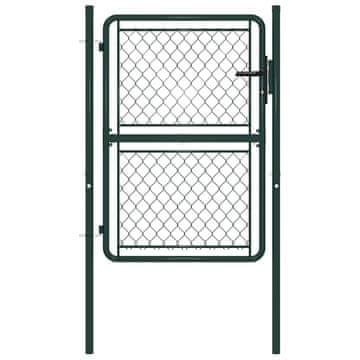 Vidaxl Vrtna vrata iz jekla 100x150 cm zelena