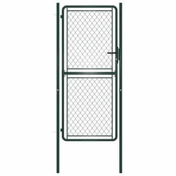 Vidaxl Vrtna vrata iz jekla 100x175 cm zelena