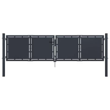 Vidaxl Vrtna vrata iz jekla 300x100 cm antracitna
