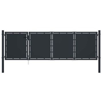 Vidaxl Vrtna vrata iz jekla 350x75 cm antracitna