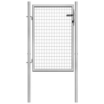 Vidaxl Vrtna vrata iz pocinkanega jekla 105x100 cm srebrne barve