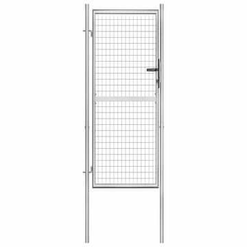 Vidaxl Vrtna vrata iz pocinkanega jekla 105x200 cm srebrne barve