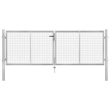 Vidaxl Vrtna vrata iz pocinkanega jekla 306x75 cm srebrne barve