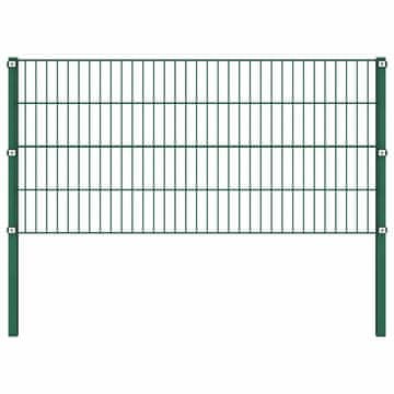 Vidaxl Ograjni panel s stebrički iz železa 176,5 x 80 cm zelen