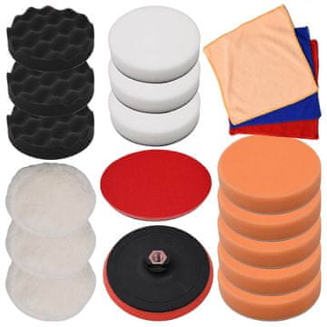 Vidaxl 18-delni komplet polirnih gobic 150 mm