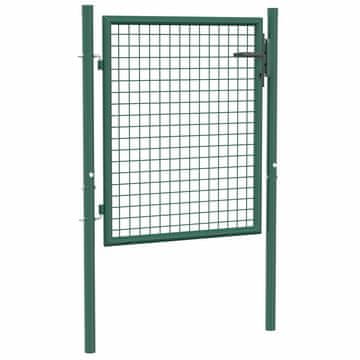 Vidaxl Ograjna vrata iz jekla 100 x 75 cm zelene barve