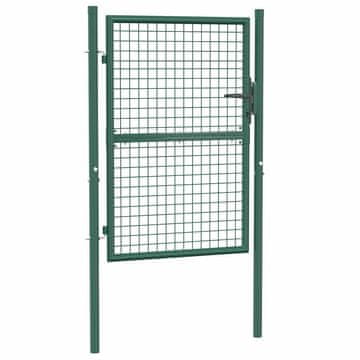 Vidaxl Ograjna vrata iz jekla 100x125 cm zelene barve
