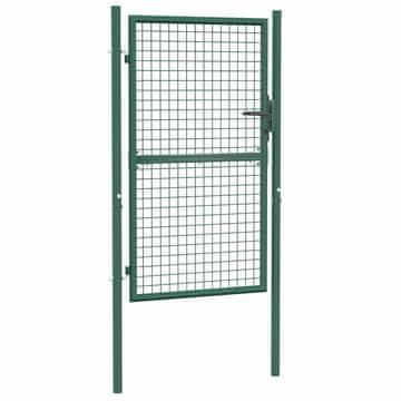 Vidaxl Ograjna vrata iz jekla 100x150 cm zelene barve