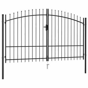 Vidaxl Ograjna vrata Woerden dvojna vrata s konico na vrhu 299,5 x 249,5 cm