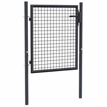 Vidaxl Vrtna mrežasta vrata iz pocinkanega jekla 100 x 75 cm siva