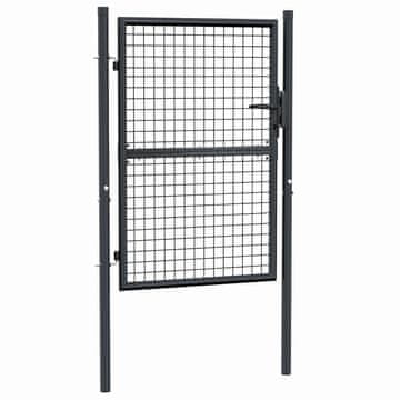 Vidaxl Vrtna mrežasta vrata iz pocinkanega jekla 100 x 125 cm siva