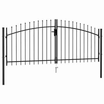 Vidaxl Ograjna vrata Woerden dvojna vrata s konico na vrhu 299,5 x 174,5 cm